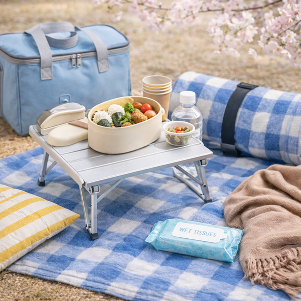 春のピクニックと桜の風景