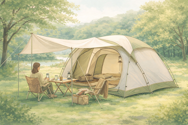 自然の中のキャンプサイト