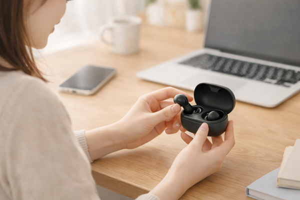 ワイヤレスイヤフォンと充電ケース